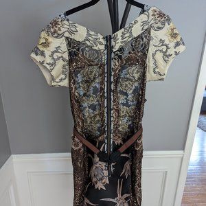 Beguile by Byron Lars Mixed Media Midi Sheath Dress from Anthropologie